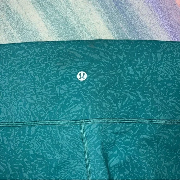 Lululemon Wunder Train high rise crop 23” Crunch Teal Lagoon size 14 - Picture 7 of 7